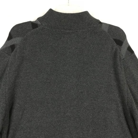 Lyle & Scott Mens Sweater 1/4 Zip Pullover Combed Cotton Charcoal Gray Knit L - Picture 4 of 10